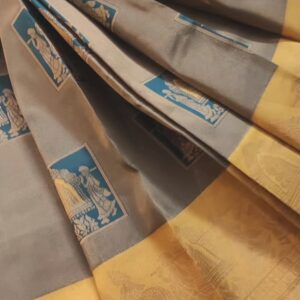 Green and golden soft silk saree witha mustard borderSSS0002