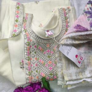 White grand kurti set (KS008)