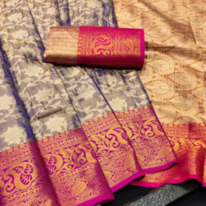 Purple with Pink bridal tissue sareesBTS0002