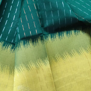 Green with yellow vaira oosi sareeVOS0002